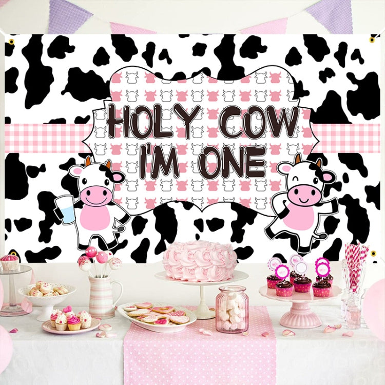 Cartoon Cow Theme Birthday Party Decoration Background Cloth Photography Banner