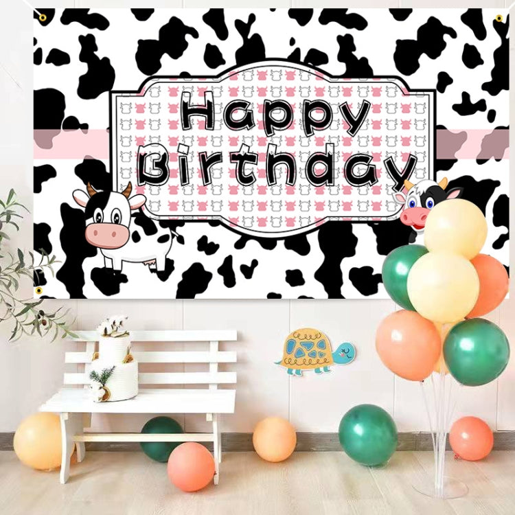 Cartoon Cow Theme Birthday Party Decoration Background Cloth Photography Banner