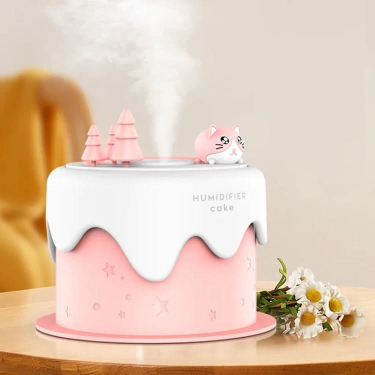 M328 Battery Type Mini Desktop Night Light Cartoon Cake Silent Spray Humidifier Reluova