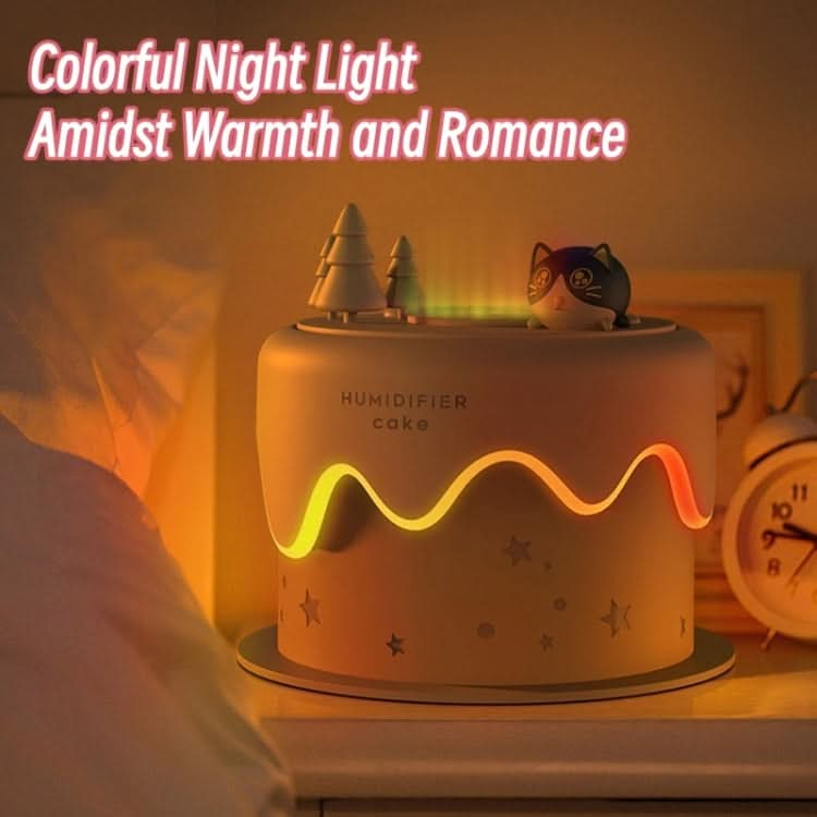 M328 Battery Type Mini Desktop Night Light Cartoon Cake Silent Spray Humidifier Reluova