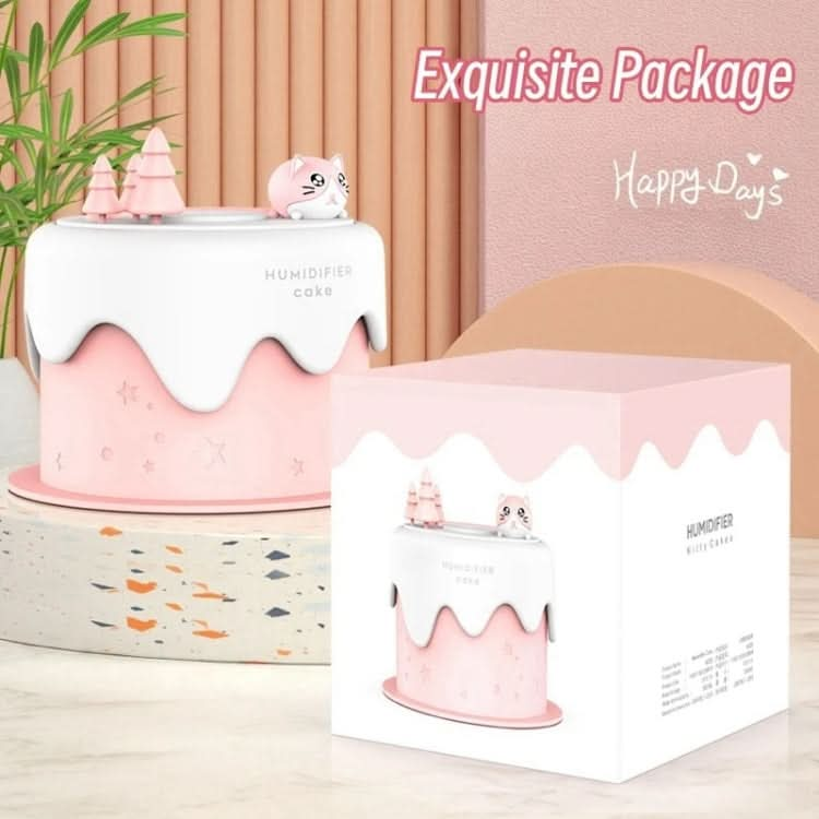 M328 Battery Type Mini Desktop Night Light Cartoon Cake Silent Spray Humidifier