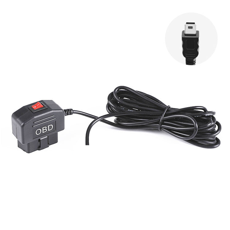 H508 OBD Car Charger Driving Recorder Power Cord 12/24V To 5V With Switch Low Pressure Protection Line, Specification: