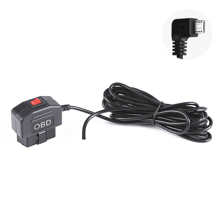 H508 OBD Car Charger Driving Recorder Power Cord 12/24V To 5V With Switch Low Pressure Protection Line, Specification: ÎҵÄÉ̵ê