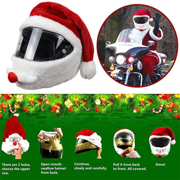 Motorcycle Helmet Christmas Hat Outdoor Crazy Funny Santa Helmet Cover My Store