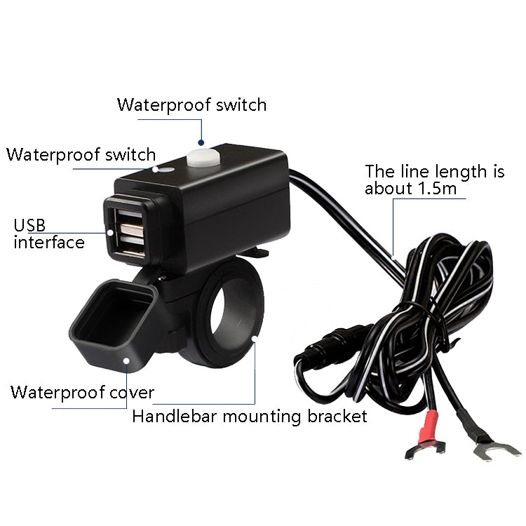 C082 Motorcycle Mobile Phone Charger Waterproof USB Charger With Switch Indicator ÎҵÄÉ̵ê