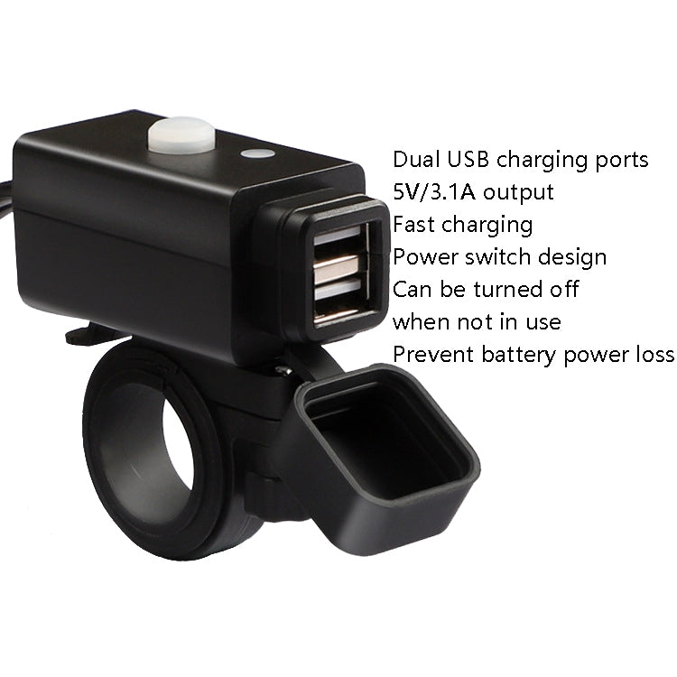 C082 Motorcycle Mobile Phone Charger Waterproof USB Charger With Switch Indicator ÎҵÄÉ̵ê