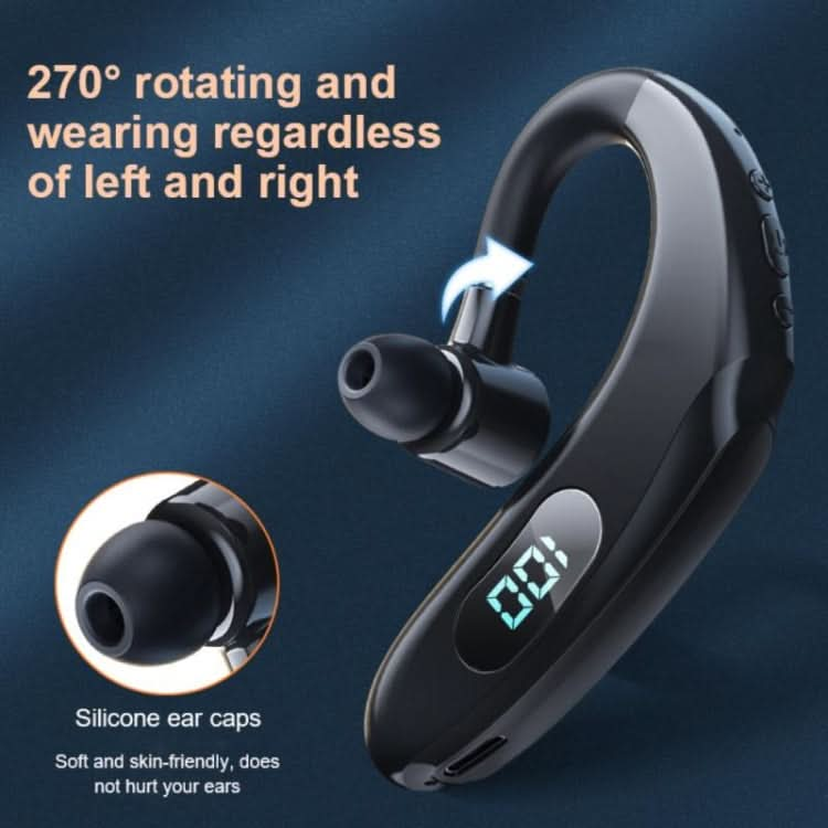 Q20 Bluetooth 5.2 Business Digital Display Sports Earhook Stereo Earphone