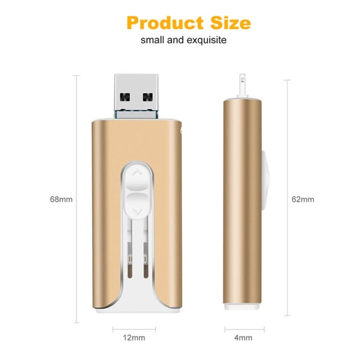 Micro USB + 8 Pin + USB 2.0 3 in 1 Mobile Phone Computer U-Disk