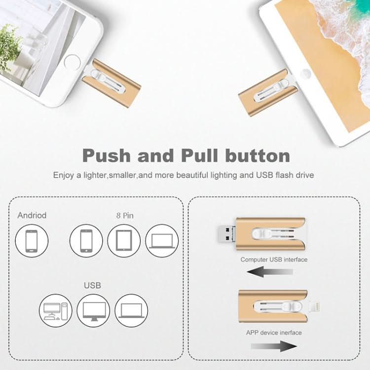 Micro USB + 8 Pin + USB 2.0 3 in 1 Mobile Phone Computer U-Disk