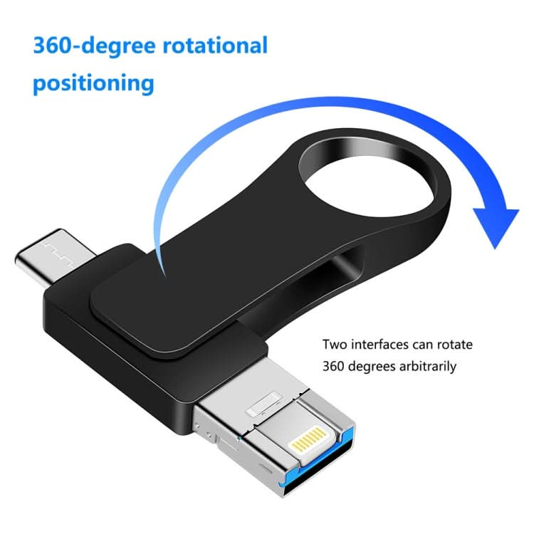 USB 3.0 + 8 Pin + USB-C / Type-C 3 in 1 Mobile Computer Metal U-Disk