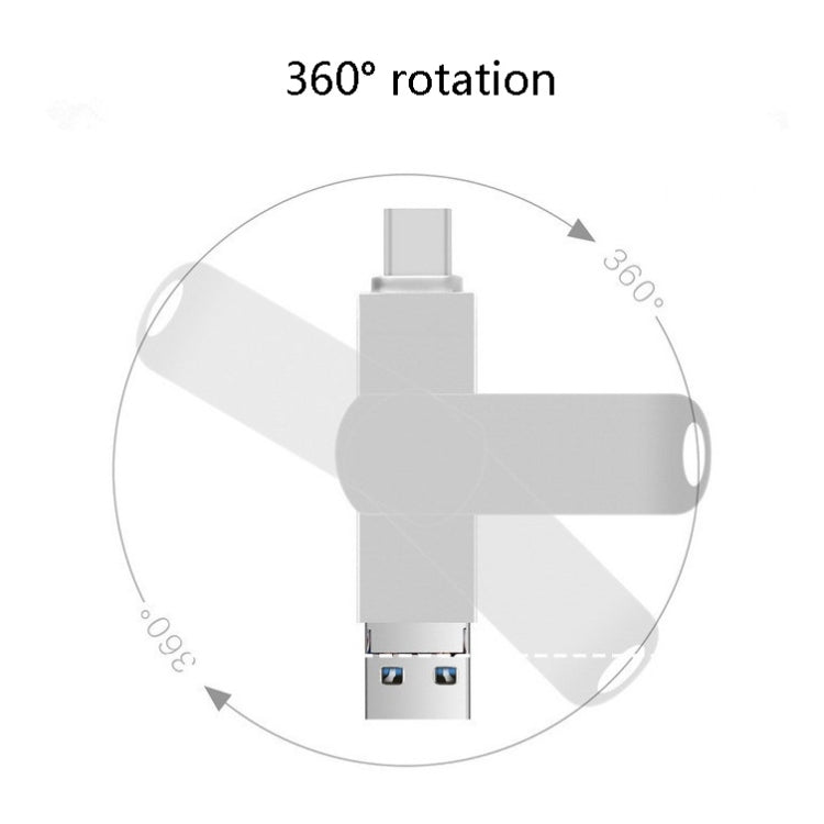 USB 3.0 + 8 Pin + USB-C / Type-C 3 in 1 Phone Computer Rotatable Metal U-Disk My Store