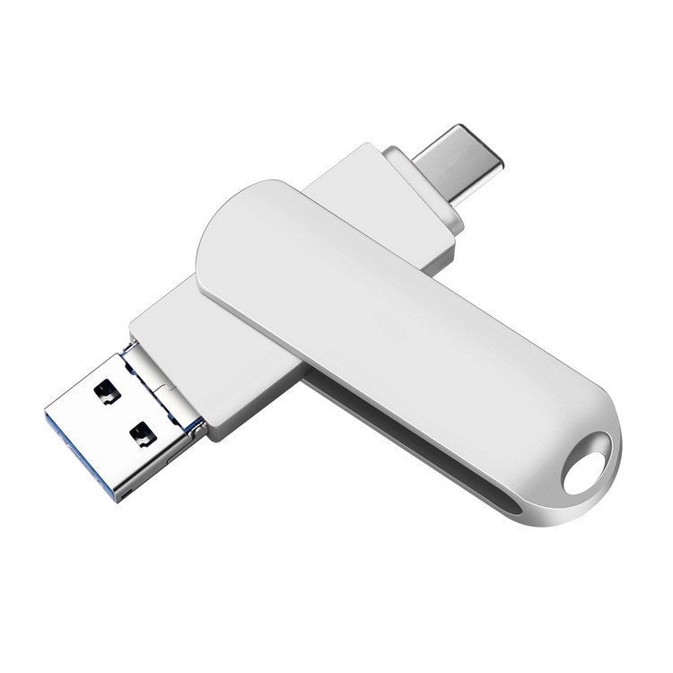 USB 3.0 + 8 Pin + USB-C / Type-C 3 in 1 Phone Computer Rotatable Metal U-Disk My Store