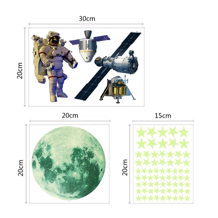 Home Decoration Luminous Moon Spaceship Astronaut Self-Adhesive Cartoon Wall Sticker My Store