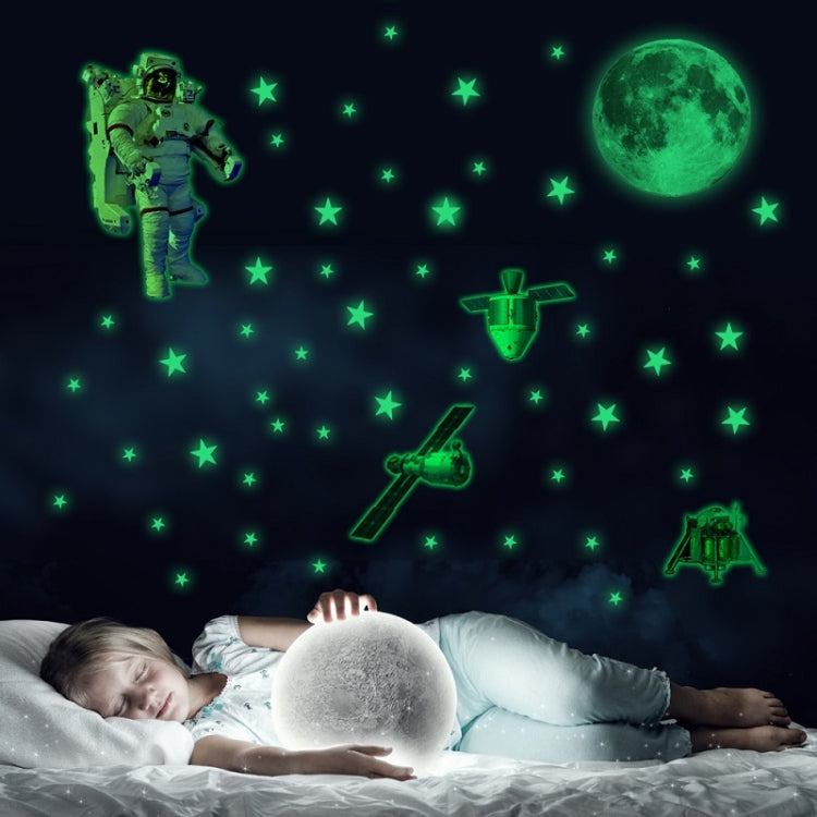 Home Decoration Luminous Moon Spaceship Astronaut Self-Adhesive Cartoon Wall Sticker My Store