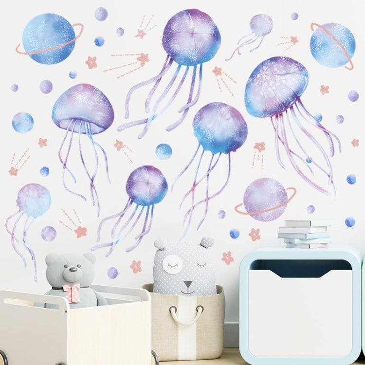 Cartoon Jellyfish Blue Light Stickers Kids Room Decoration Luminous Stickers My Store