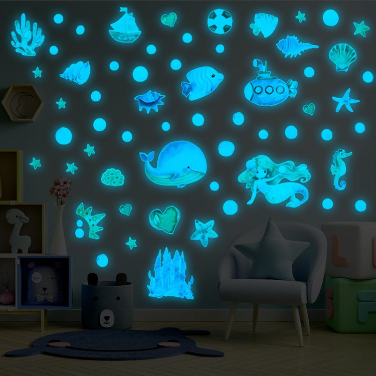 AFG3512 Marine Life Mermaid Luminous PET Material Wall Sticker My Store