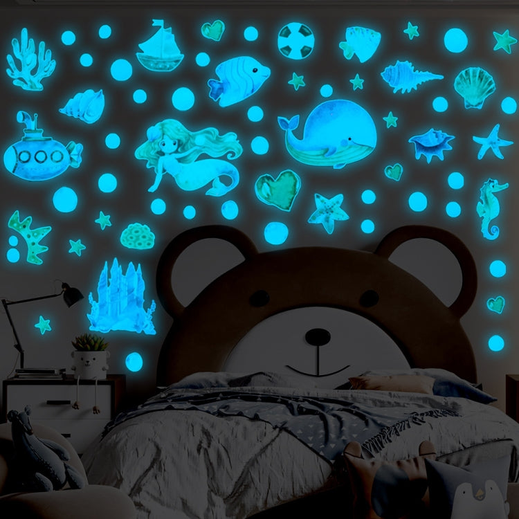 AFG3512 Marine Life Mermaid Luminous PET Material Wall Sticker My Store