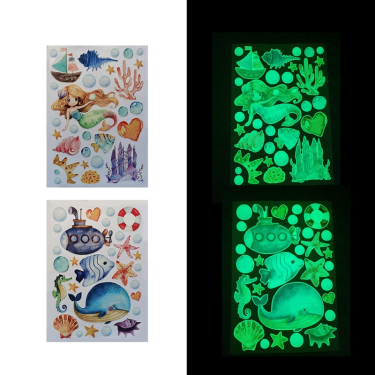 AFG3512 Marine Life Mermaid Luminous PET Material Wall Sticker My Store