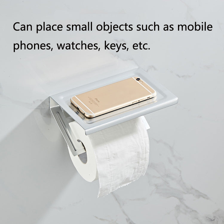 Punch-Free Space Aluminum Kitchen And Toilet Tissue Holder Mobile Phone Rack Roll Paper Holder, Color: My Store