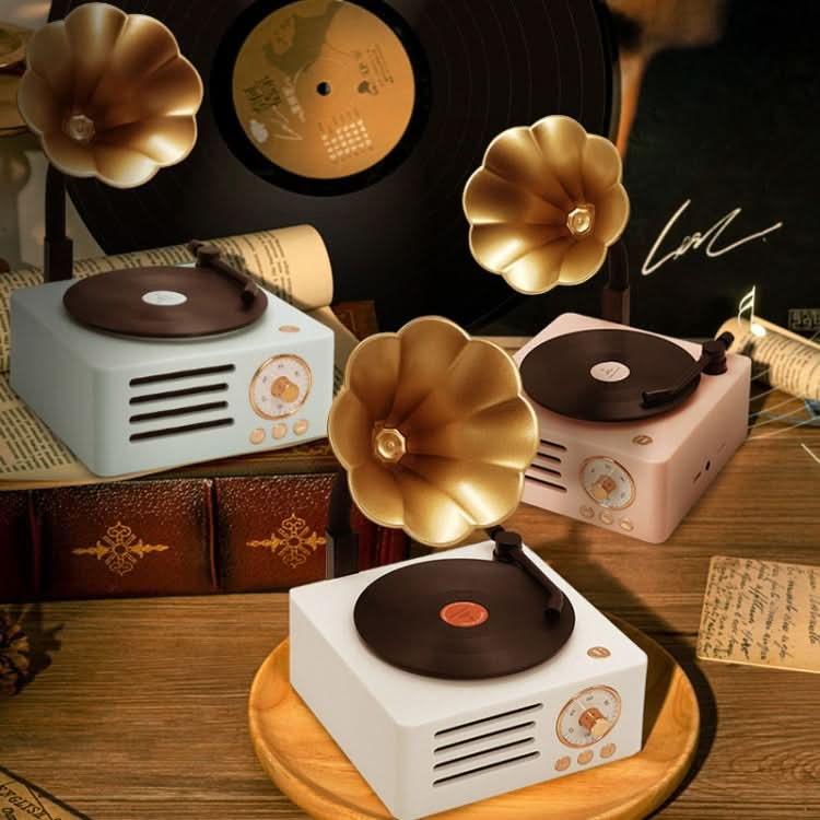 T15 Petunia Retro Vinyl Record Player Wireless Multifunction Mini Bluetooth Audio