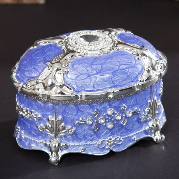 Metal Oval Diamond Jewelry Storage Box Birthday Wedding Gift Reluova