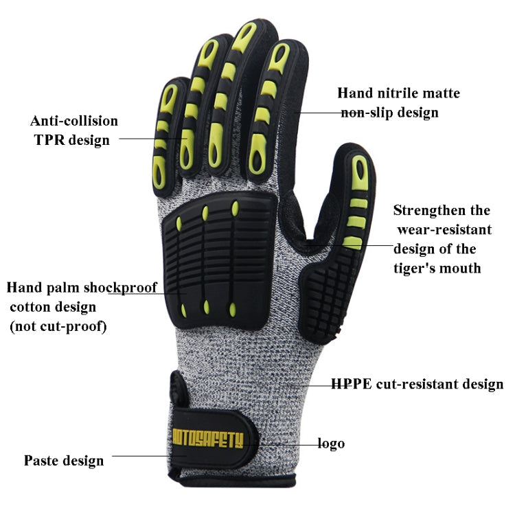 ROTOSAFETY RZT-HFZ20 Shock-Proof Anti-Smashing Anti-Cutting Anti-Collision Gloves TPR Mechanical Maintenance Fire Rescue Miners Mining Anti-Stab Gloves My Store