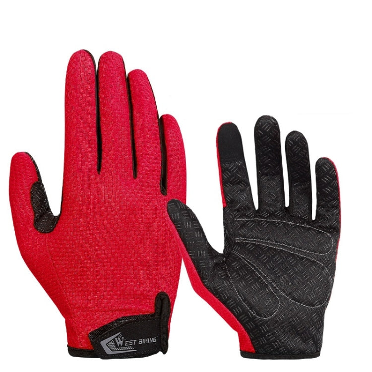 WEST BIKING YP0211223 Full-Finger Gloves For Cycling Shock Absorption Non-Slip Touch Screen Gloves