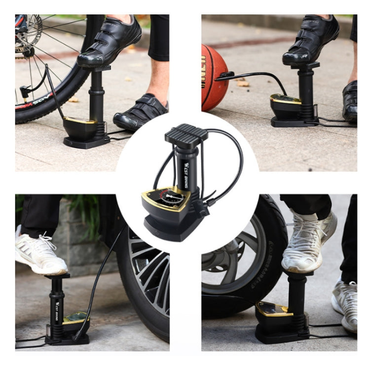 WEST BIKING Portable Mountain Bike Foot Pump With Barometer Reluova