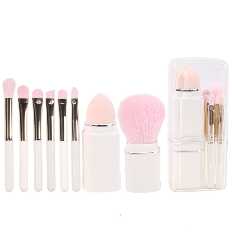 8-in-1 Square Makeup Brush Mini Portable Retractable Blush Brush Eye Shadow Brush Novice Makeup Set