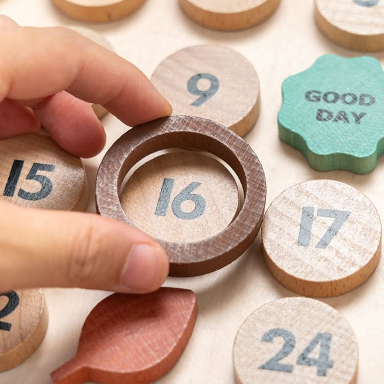 Children Room Wooden Perpetual Calendar Baby Cognitive Desktop Pendant, Spec: Reluova