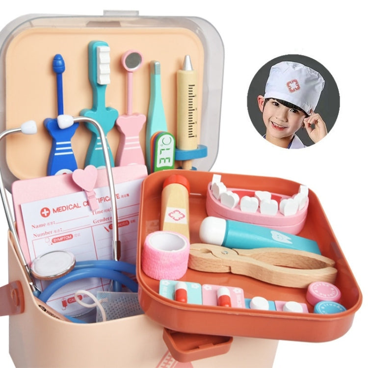 Children Wooden Simulation Medicine Box Pretend Play Toy