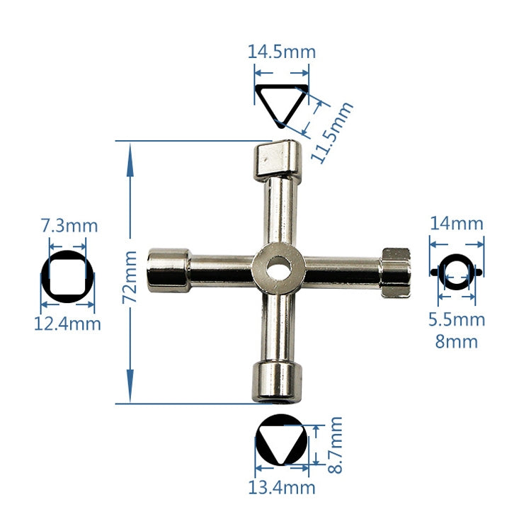 Elevator Water Meter Valve Cross Key Inner Triangle Wrench, Style: A Black My Store