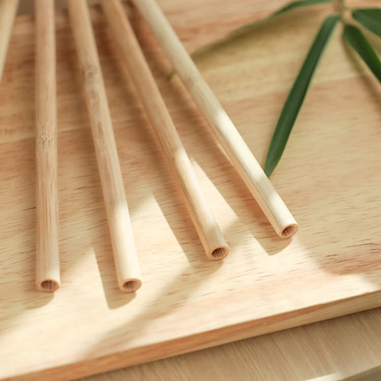 10 PCS Juice Coffee Pearl Milk Tea Natural Degradable Bamboo Straw, Style: