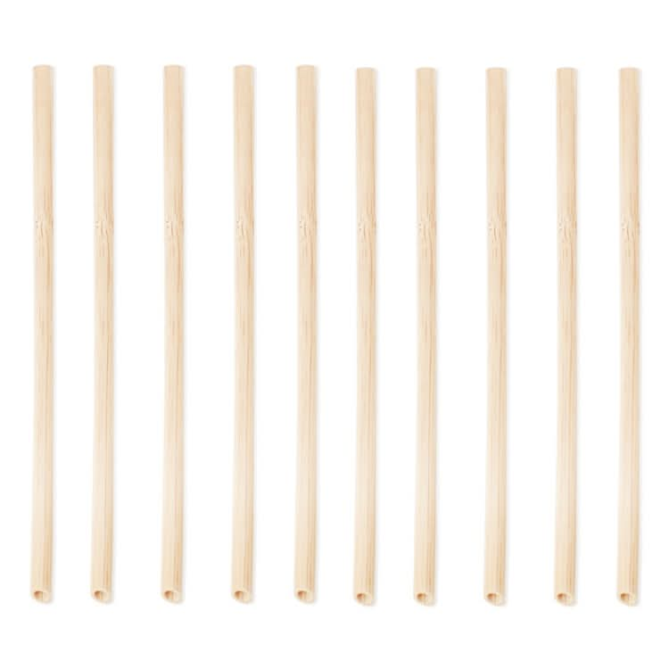 10 PCS Juice Coffee Pearl Milk Tea Natural Degradable Bamboo Straw, Style: