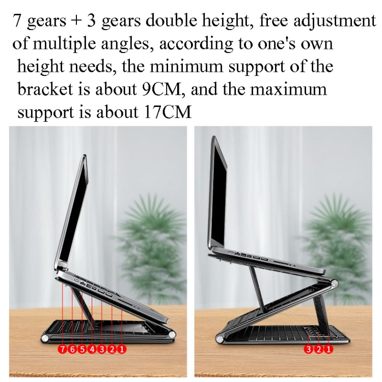 N5 Laptop Stand Portable Double-Layer Multi-Gear Adjustment Heightening Folding Plastic Heat Dissipation Bracket My Store