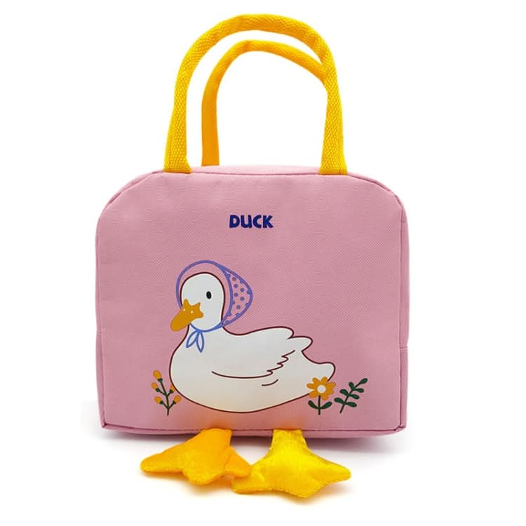 Little Yellow Duck Cute Bento Bag Insulation Canvas Lunch Box Bag Reluova