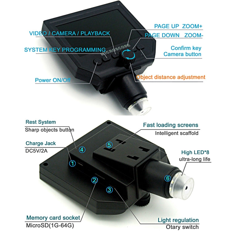 G600W Electronic Microscope HD Mobile Repair Microscope, US Plug