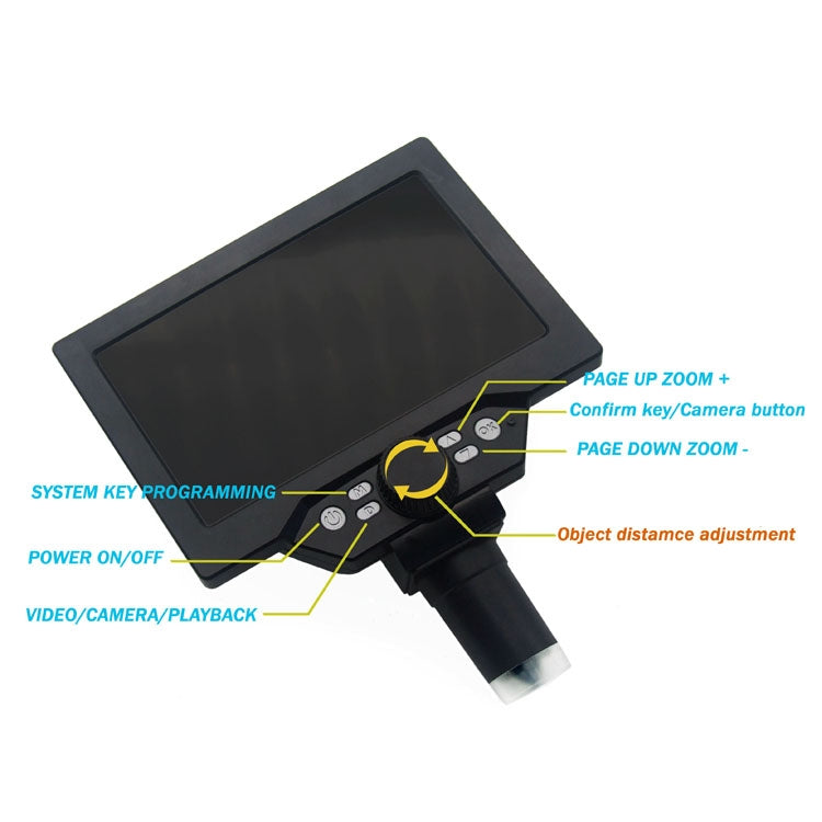 G1200D 7 Inch LCD Screen 1200X Portable Electronic Digital Desktop Stand Microscope Reluova