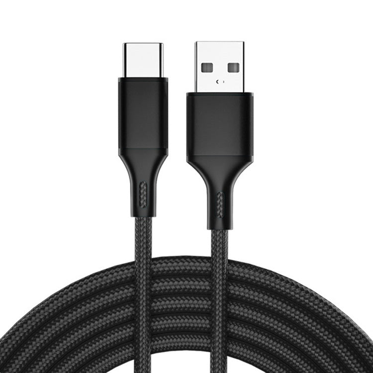 4 PCS 2.4A USB-C / Type-C to USB Braided Fast Charging Sync Data Cable, Length: