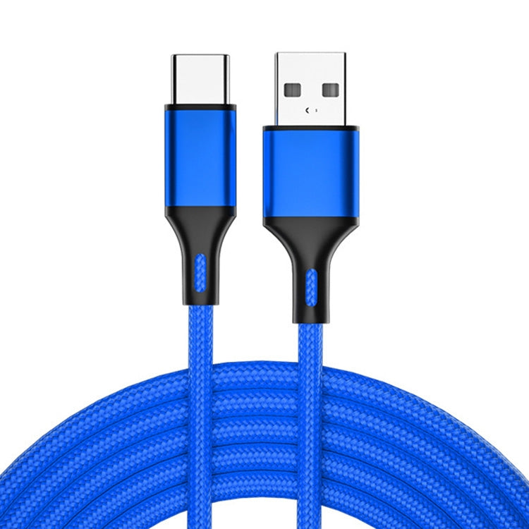 4 PCS 2.4A USB-C / Type-C to USB Braided Fast Charging Sync Data Cable, Length: