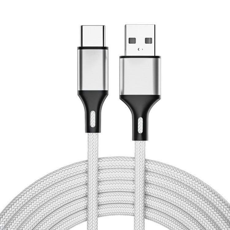 4 PCS 2.4A USB-C / Type-C to USB Braided Fast Charging Sync Data Cable, Length: