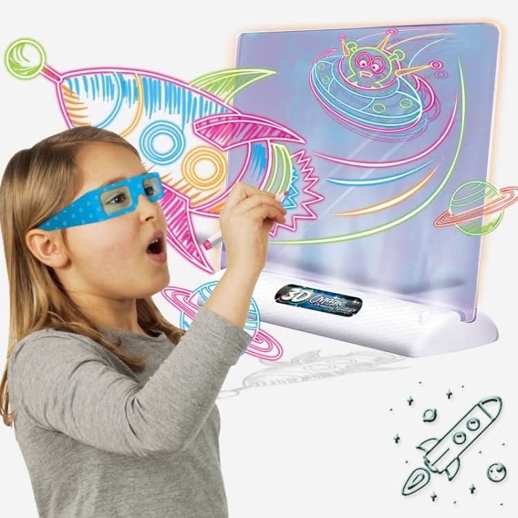 Multifunctional Luminous 3D Children Drawing Board, Without Watercolor Pen, Style: Reluova