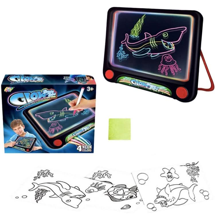 Multifunctional Luminous 3D Children Drawing Board, Without Watercolor Pen, Style: Reluova