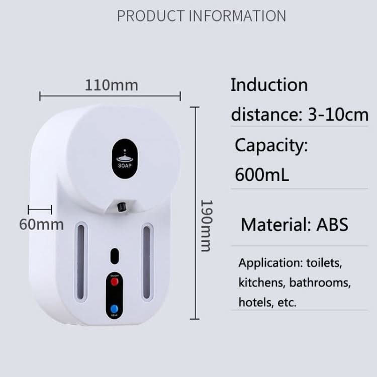 KLC-600 Automatic Induction Soap Dispenser Foam Hand Washing Device, Style: Reluova