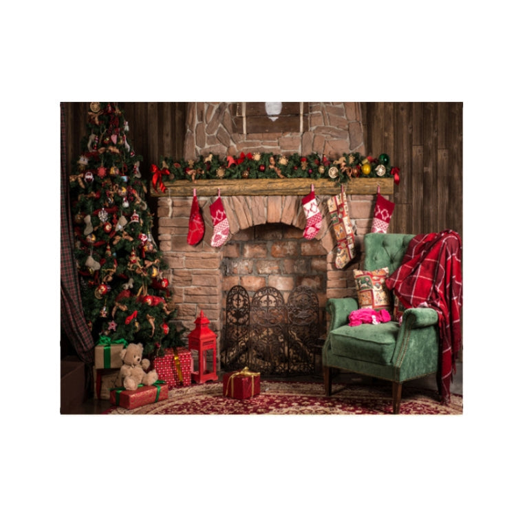 2.1m x 1.5m 3D Christmas Fireplace Studio Background Cloth-Reluova