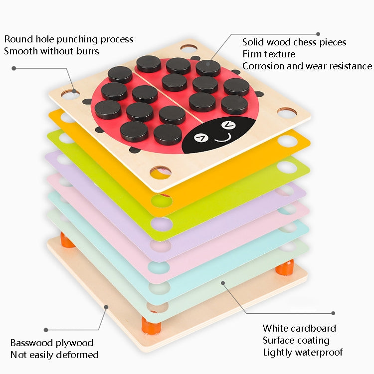 Wooden Beetle Memory Chess Parent-Child Interactive Brain Puzzle Game
