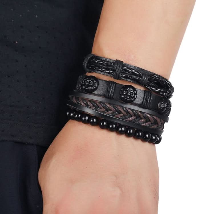 TZ486 Personality Retro Woven Leather DIY Combination Bracelet Reluova