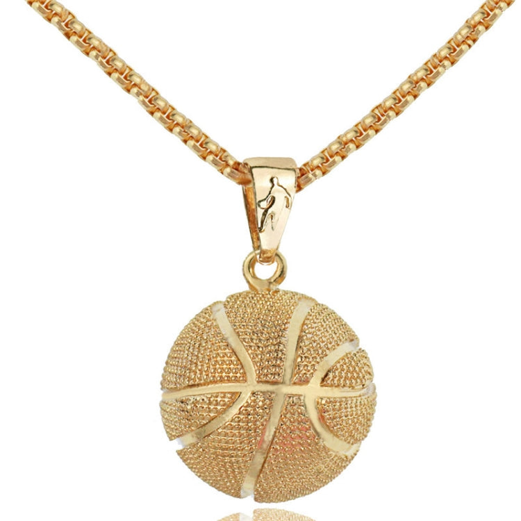 Three-Dimensional Sports Ball Pendant Necklace,Style: Women Rugby 18K Gold