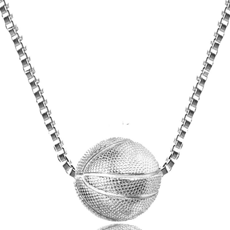 Three-Dimensional Sports Ball Pendant Necklace,Style: Women Rugby 18K Gold