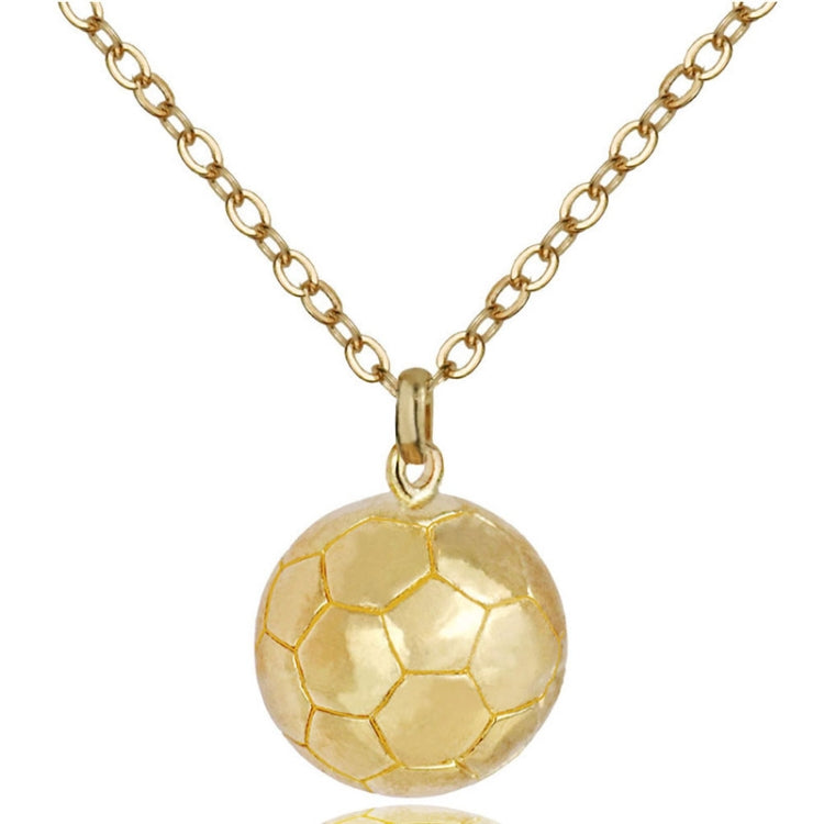 Three-Dimensional Sports Ball Pendant Necklace,Style: Women Rugby 18K Gold Reluova